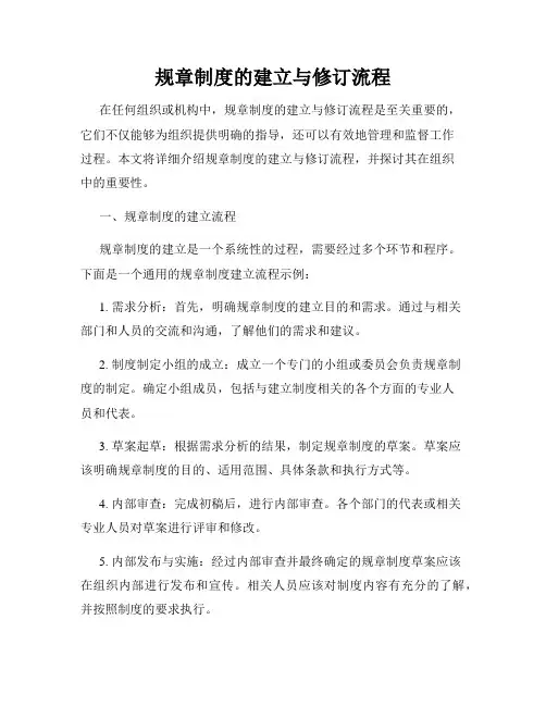 规章制度的建立与修订流程
