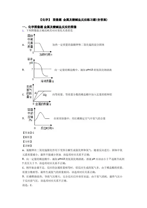 【化学】 图像题 金属及酸碱盐反应练习题(含答案)