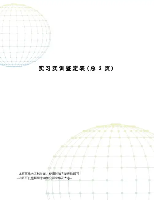 实习实训鉴定表