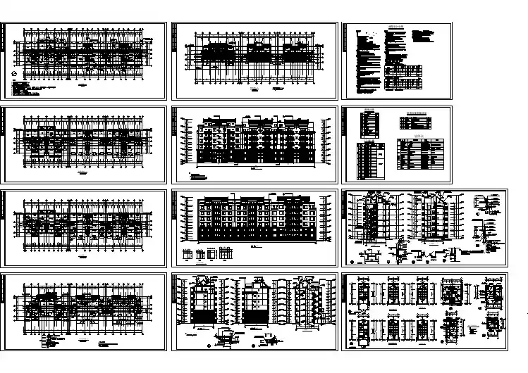 某小区多层框架结构住宅楼设计cad全套建筑施工图（含设计说明）