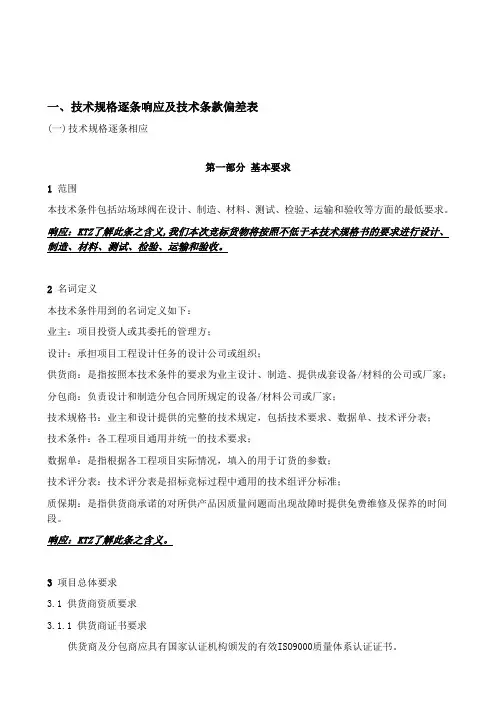 技术要求