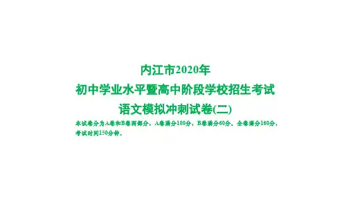 内江市2020年中考语文模拟试题(二)