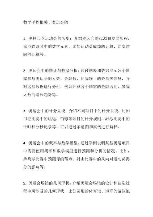 数学手抄报关于奥运会的