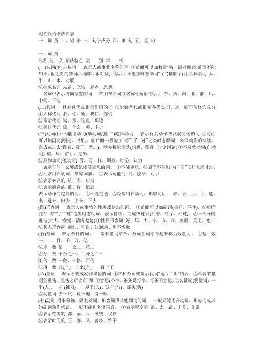 现代汉语知识
