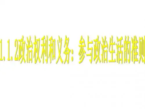 政治权利与义务：参与政治生活的准则1