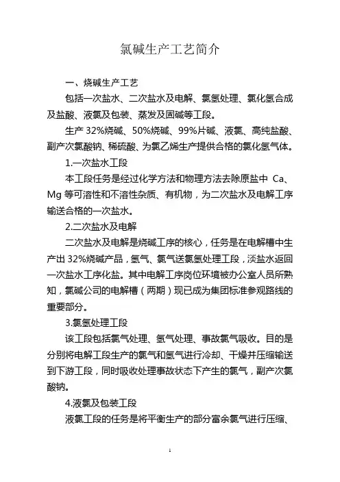 氯碱生产工艺简介