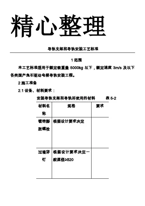 导轨支架和导轨安装工艺标准