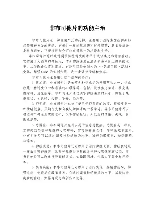 非布司他片的功能主治