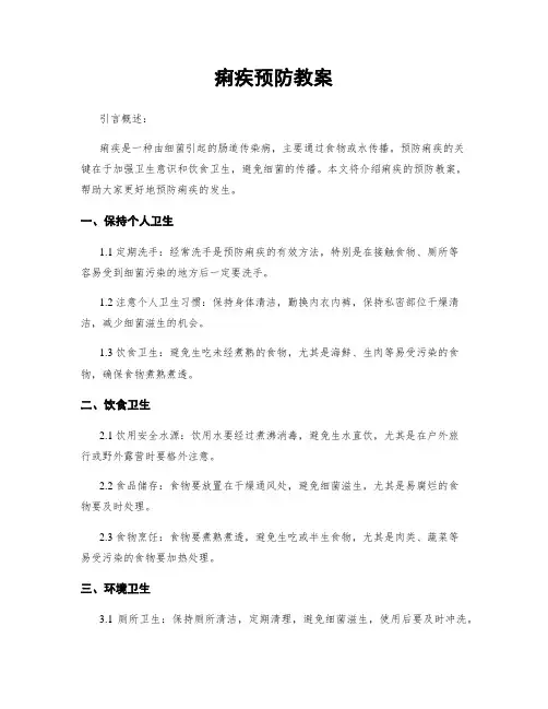 痢疾预防教案