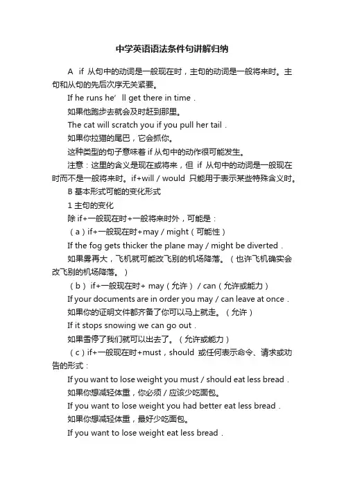中学英语语法条件句讲解归纳