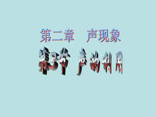 人教课标版 初中物理八年级上册第二章第3节 声的利用(共36张PPT)