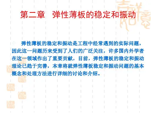 板壳理论 课件 chapter2 弹性薄板的稳定和振动