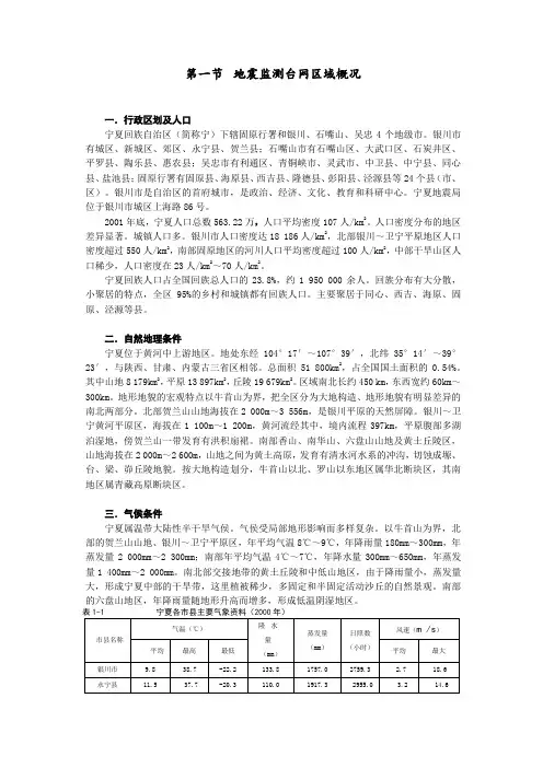 宁夏地震监测 第一节