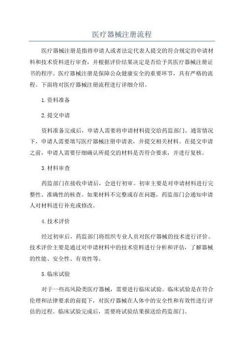 医疗器械注册流程