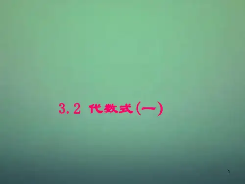 【北师大版】七年级上册：3.2《代数式》ppt课件
