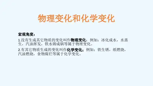 化学人教版九年级上册宏观和微观角度区别物理变化和化学变化