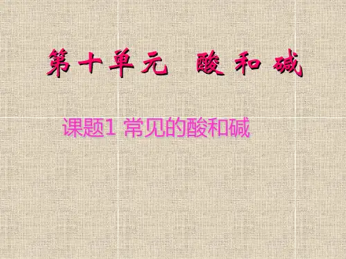 北京版九年级下册化学课件《 常见的酸和碱》 (共38张PPT)