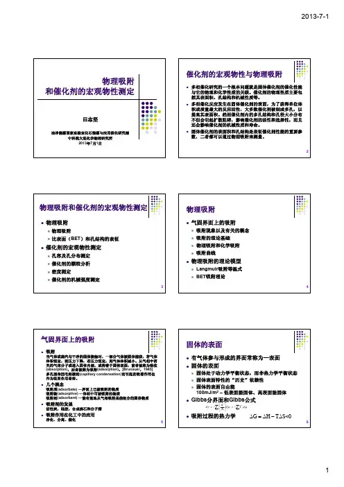 田志坚_物理吸附和催化剂的宏观物性测定