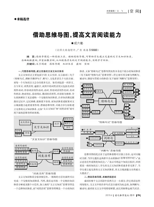 借助思维导图,提高文言阅读能力