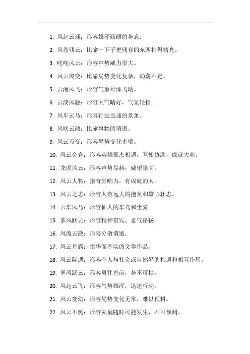 与风云有关的成语
