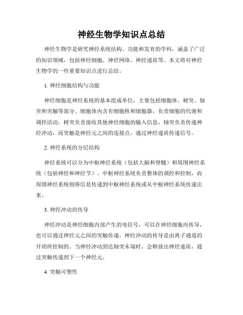 神经生物学知识点总结
