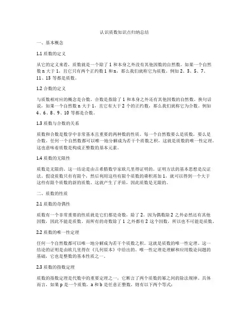 认识质数知识点归纳总结