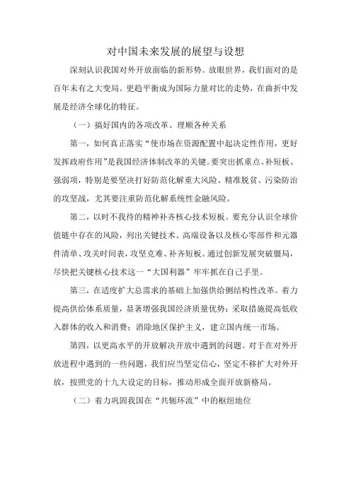 对中国未来发展的展望与设想