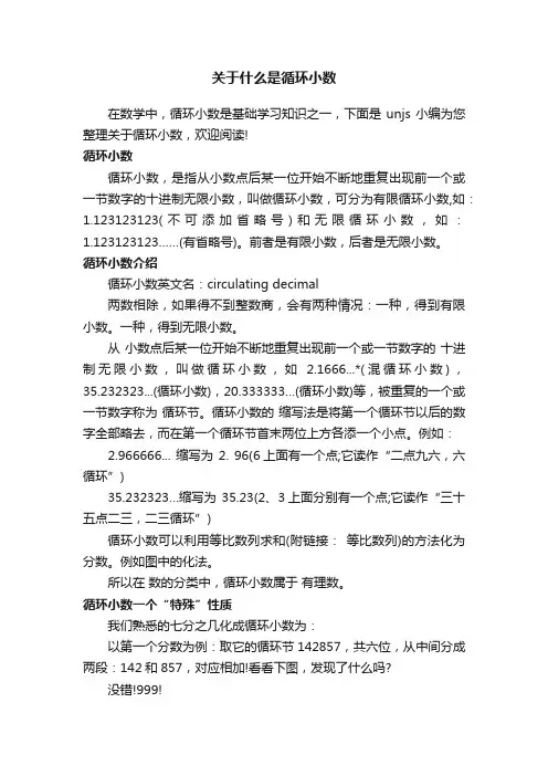 关于什么是循环小数