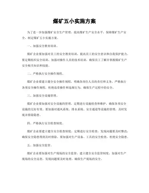 煤矿五小实施方案