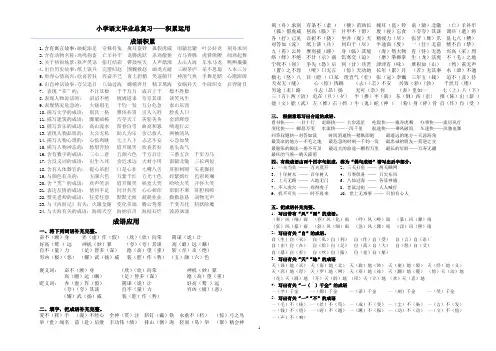 六年级毕业总复习成语总结