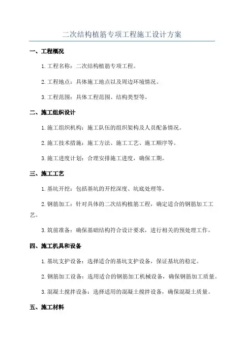 二次结构植筋专项工程施工设计方案