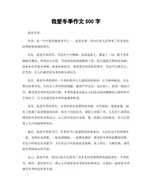 我爱冬季作文500字