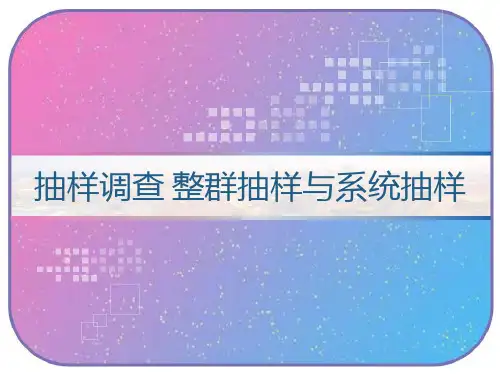 抽样调查 整群抽样与系统抽样 PPT