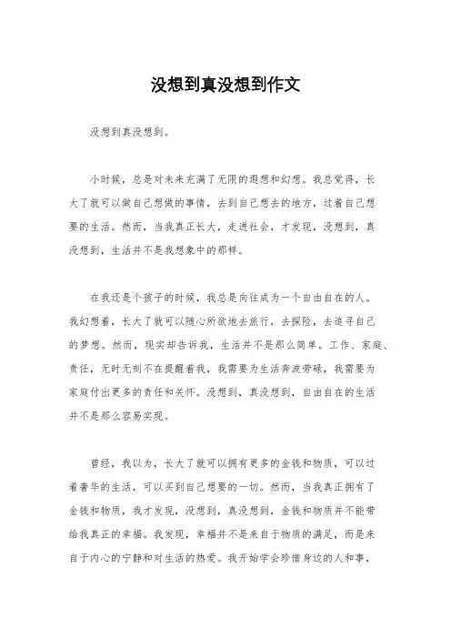 没想到真没想到作文