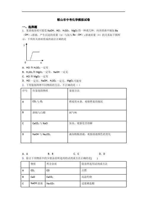 鞍山市中考化学模拟试卷