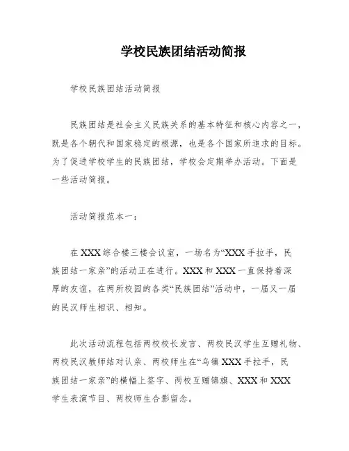 学校民族团结活动简报
