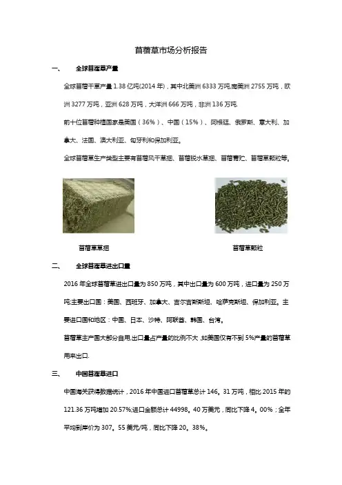 苜蓿草市场分析报告