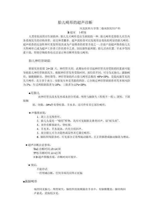 胎儿畸形的超声诊断
