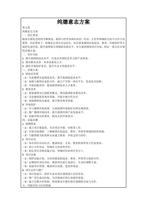 纯德意志方案