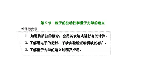高中物理选三  第5节 粒子的波动性和量子力学的建立