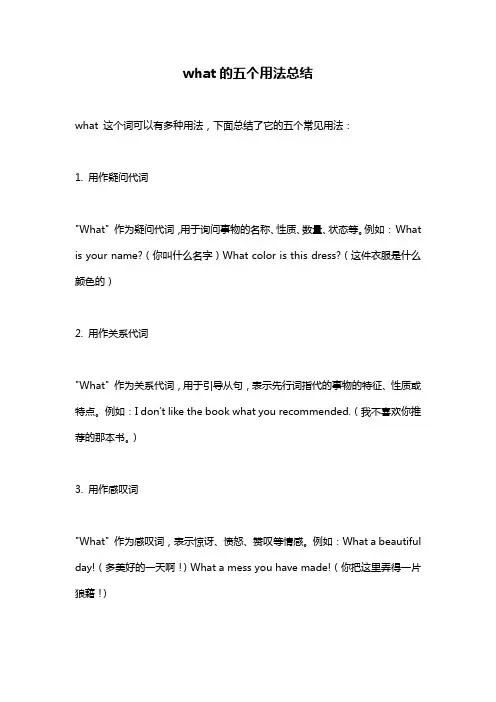 what的五个用法总结