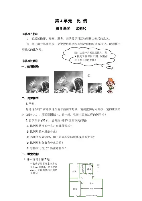 最新人教版小学六年级数学下册《比例尺》导学案