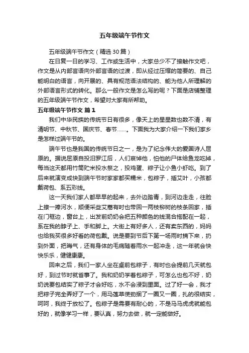 五年级端午节作文