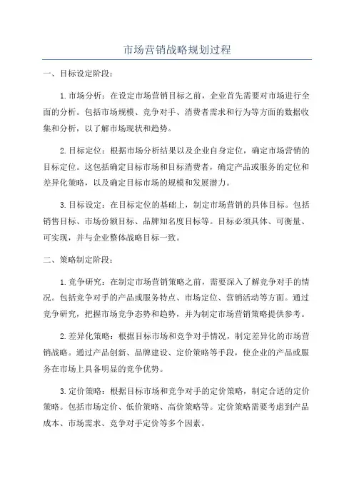 市场营销战略规划过程