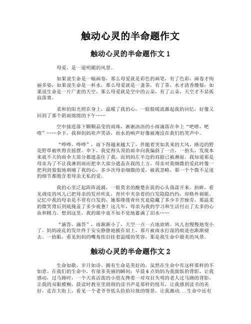 触动心灵的半命题作文