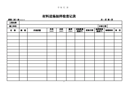 材料进场抽样检查记录表格(整理).pptx
