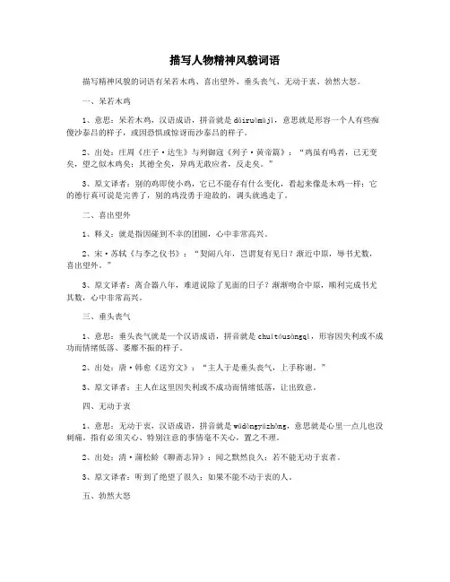 描写人物精神风貌词语