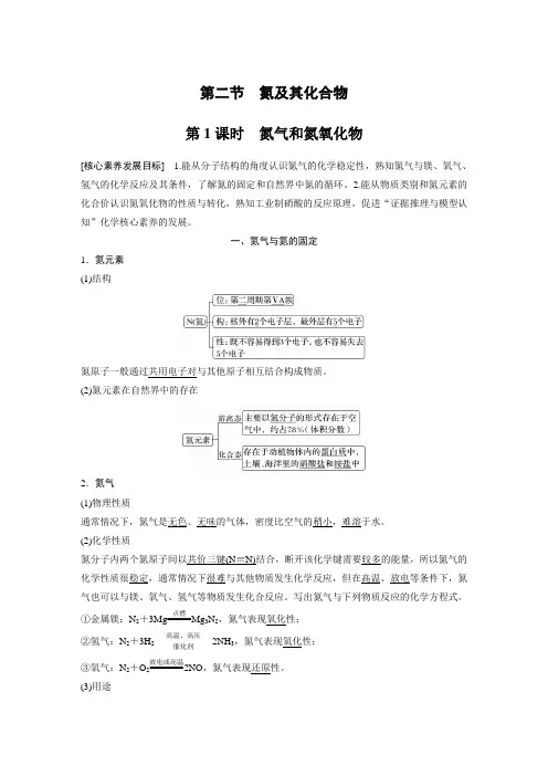 人教版高中化学必修第二册第五章《第二节 第1课时 氮气和氮氧化物》练习题(解析版)
