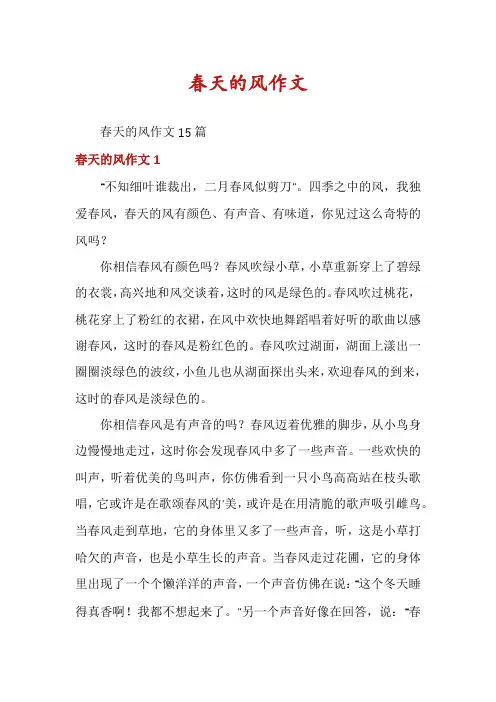 春天的风作文