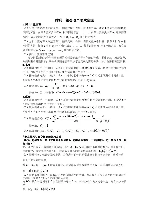 35：排列组合和二项式定理高三复习数学知识点总结(全)
